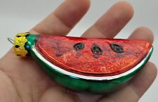 Vintage hand blown Mercury glass Christmas ornament Watermelon 3" Taiwan