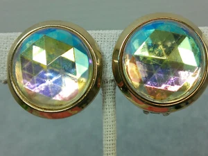Pendientes De Colección AB, Ensalada de Frutas Facetada Cúpula Burbuja Tono Dorado Audaces Gruesos - Imagen 1 de 24