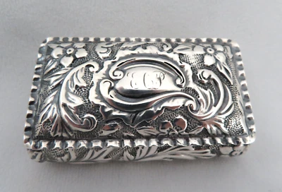 Antique Mappin Brothers England 925 Sterling Silver & Gilt Trinket Snuff Box 45g - Image 1 of 4