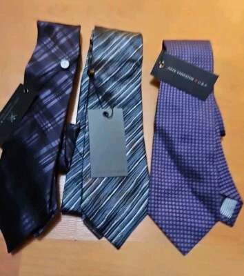 LOT OF JOHN  VARVATOS MULTI COLOR MEN'S TIE  Length 59" New - Image 1 of 4