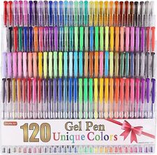 120 Unique Colors (No Duplicates) Gel Pens Gel Pen Set for Adult Coloring Books
