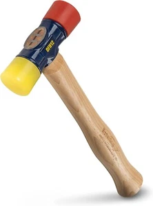 Estwing DFH12 Rubber Soft & Hard 20oz Double-Face Hickory Handle Hammer Mallet - Picture 1 of 5