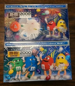 2000 M&M's Millennium Party Boxes Complete set of 4 NEW SEALED - Picture 1 of 3