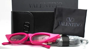 VALENTINO V-Goldcut II VLS-114D-49 PNK-GLD Pink Gold Womens Cat Eye Sunglasses - Picture 1 of 16