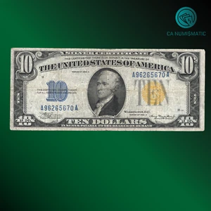 CA 1934A $10 Norte África Segunda Guerra Mundial Emisión de Emergencia, Sello Amarillo, Muy Fino++, 65670 - Imagen 1 de 2
