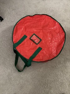 Elf Stor Premium Red Holiday Christmas Wreath Storage Bag For 24" Inch Wreaths - Picture 1 of 3