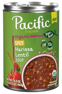 (4 Pack) Pacific Foods Organic Spicy Harissa Lentil Soup, Plant Based, 16.3 Oz - Picture 1 of 6