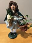 Byers' Choice Carolers  Victorian Girl Child With Ivy Basket & Bag Of Greens