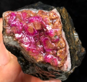 Muestra de cristal metasomático de calcita cobalto púrpura y rojo natural 70 g ia1879 - Imagen 1 de 10