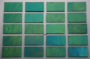 1417.31-20 TRANSPARENT IRIDIZED EMERALD GREEN 1/2"x 1" BULLSEYE 3mm GLASS 90 COE - Picture 1 of 7