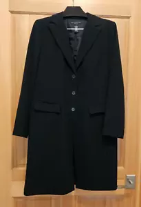 Dress Coat Chesterfield Style, Fully Lined, Polyester Blend, Size 16, BLACK EUC - Picture 1 of 14