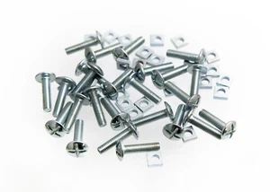 100 X Viti per Tetti Croce Testa + Quadrato Dadi BZP Zincato M8 X 160mm Onesto - Foto 1 di 1