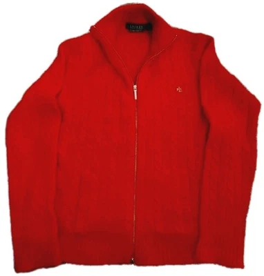 Lauren Ralph Lauren Women's 100% Cashmere Sweater Cable Knit Size PM Red Sm FLAW - Image 1 of 4