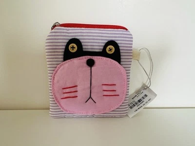"Monedero acolchado con cremallera para gato porta tarjetas de crédito billetera retro funky 3,75""x4""" Foto 1 de 4