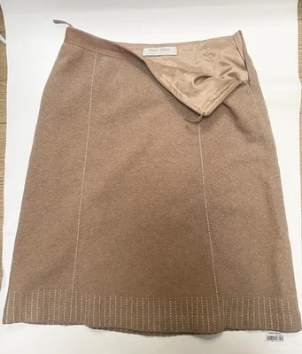 Miu Miu Rare Vintage Wool Midi Skirt In Beige  - Image 1 of 4