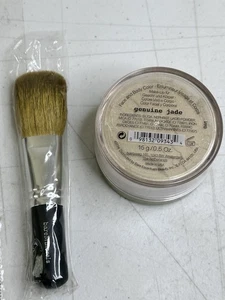 BareMinerals Genuine Jade Face & Body Color Loose Powder + Flawless Brush Lot - Picture 1 of 10