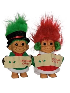 MUÑECA TROLL VILLANCICOS NAVIDAD Conjunto Niño y Niña - 5" (Nueva - Faltan Zapatos) - Imagen 1 de 1