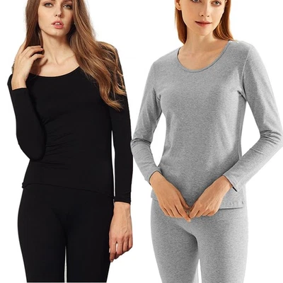Women Thermal Long Johns Underwear Set Fleece Lined Base Layer Top & Bottom - Image 1 of 4