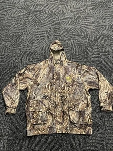 Vintage Y2K Hodgeman “Mossy Oak” Duck Blind Camo Full Zip Jacket (Sz 2XL) - Picture 1 of 24