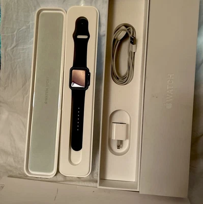* Apple * Watch Gen 1 42mm Black Aluminum Case Black Sport Band Series 7000 - Image 1 of 4