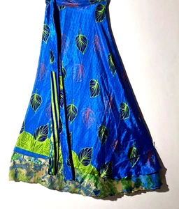 Incredible-art Vintage Silk Sari Magic Wrap Skirt Reversible Double Layer skirt, - Picture 1 of 6