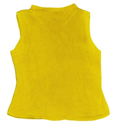 Top tejido vintage Lilly Pulitzer sin mangas cuello falso algodón amarillo pastel brillante Foto 1 de 4