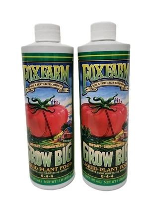 Fox Farm Grow Big 6-4-4 alimento líquido para plantas concentrado instantáneo lote de 2 - 1 pinta Foto 1 de 2