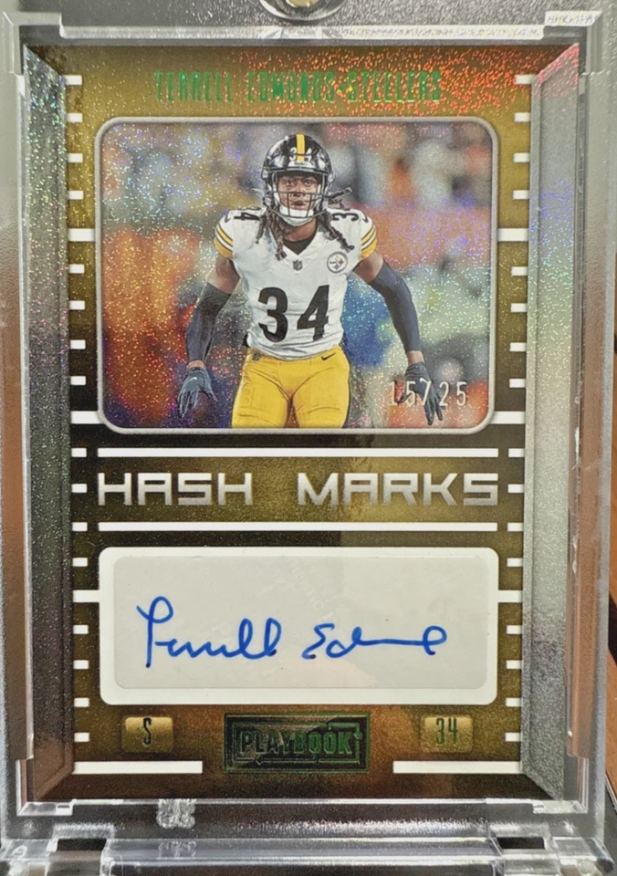 2022 Panini Playbook - Hash Marks Terrell Edmunds #HM-TE Gold /25 - Image 1 of 2