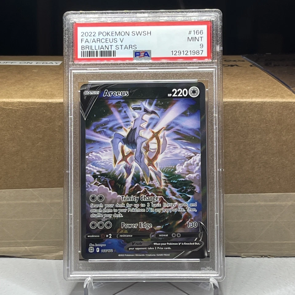 2022 POKEMON SWORD & SHIELD BRILLIANT STARS 166/172 FULL ART ARCEUS V PSA 9 - Image 1 of 1