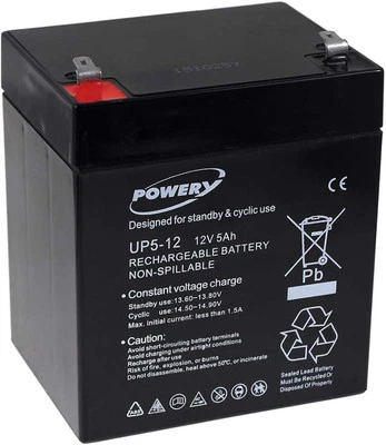 Powery Batería Plomo Gel para APC Back-UPS ES 500 5Ah 12V 12V 5Ah/60Wh Plomo Ácido Schw