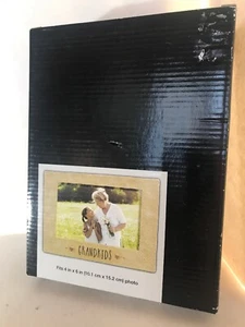 “Grandkids” Tan Color Cement Picture Frame W/Copper Hearts For 4”x6” Pic. NIB - Picture 1 of 12