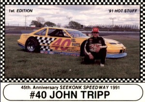1991 Langenberg Seekonk Speedway #9 John Tripp Westport Massachusetts MA Card