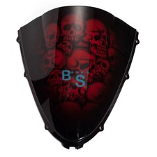Airbrushed Red Skull Windscreen Windshield Fit Yamaha Fairing motorcycle BSE