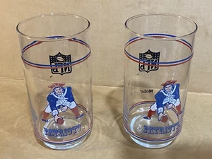 vintage Rare NFL Patriots Super Bowl Mobil Gas Glass 6” Football Free Shipping - Picture 1 of 4