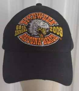 2009 Bike Week 66th Annual Daytona Beach Florida Sombrero Negro Bordado Bicicleta Logo - Imagen 1 de 5