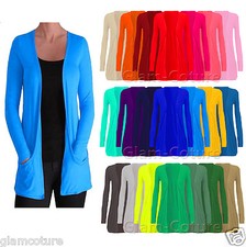 WOMENS LADIES LONG SLEEVE BOYFRIEND CARDIGAN WITH POCKETS PLUS SIZES 8--26