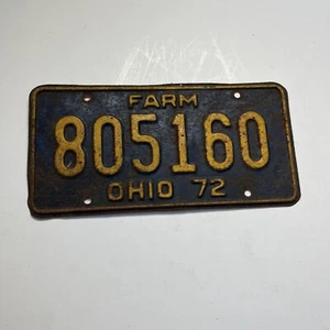 1972 Ohio Farm license plate - Imagen 1 de 6