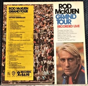 Rod McKuen - Grand Tour double LP Recorded Live - 1971 Warner promo - Near Mint - Picture 1 of 2