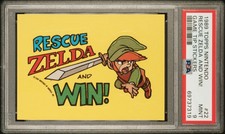 1989 Topps Nintendo Game Tip Stickers  Rescue Zelda And Win! Link PSA 9