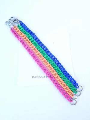 Brazalete de eslabones esmaltados apilables arco iris Banana Republic para mujer nuevo con etiquetas 39 ea Set 4 Foto 1 de 4
