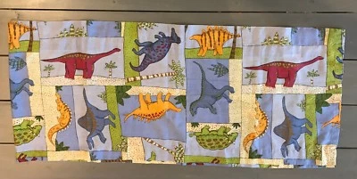 恐龙窗帷幔单棉多色 17 英寸 L x 80 英寸 W 男孩女孩 — 第 1/4 张图片