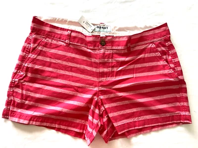 Новый! Женские шорты Gap из 100% хлопка в розовую полоску со средней посадкой размер 14 - Изображение 1 из 4