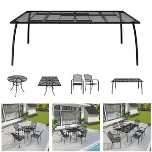 Mondawe Patio Steel Mesh Table Chair Outdoor Furniture Dining Table Chair - Picture 1 of 40