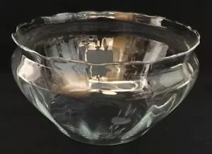 Tazón de ensalada de cristal Princess House 9" Heritage grabado con borde festoneado festoneado - Imagen 1 de 18