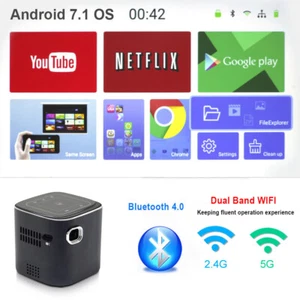 Mini Projector Beam Pocket Touch-Keys Movie Wifi Bluetooth Android Home Theater - Picture 1 of 9
