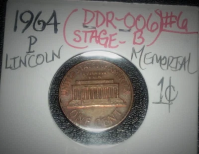 1964 p DDR Mint Error Copper Penny Lincoln Wheat 1c Cent  - Image 1 of 4