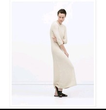 zara cream knitted dress