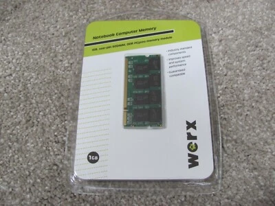 Brand New WERX 1GB 200-pin SODIMM DDR PC3200 Notebook Computer Memory - Image 1 of 2