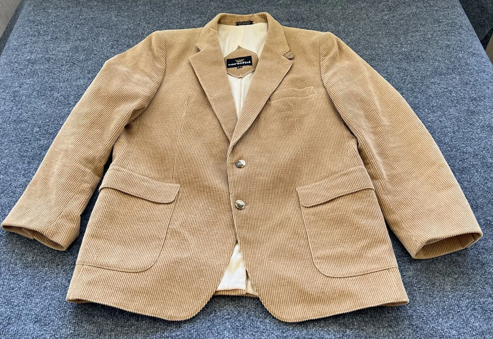 Correfiel Mens 44R VTG Blazer Brown Corduroy Elbow Patch Sport Coat Classic - Image 1 of 4