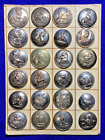 24 MIXED LOT BRITISH ANTIQUE SILVERPLATE 19th CENTURY LIVERY COAT BUTTONS CARD 1